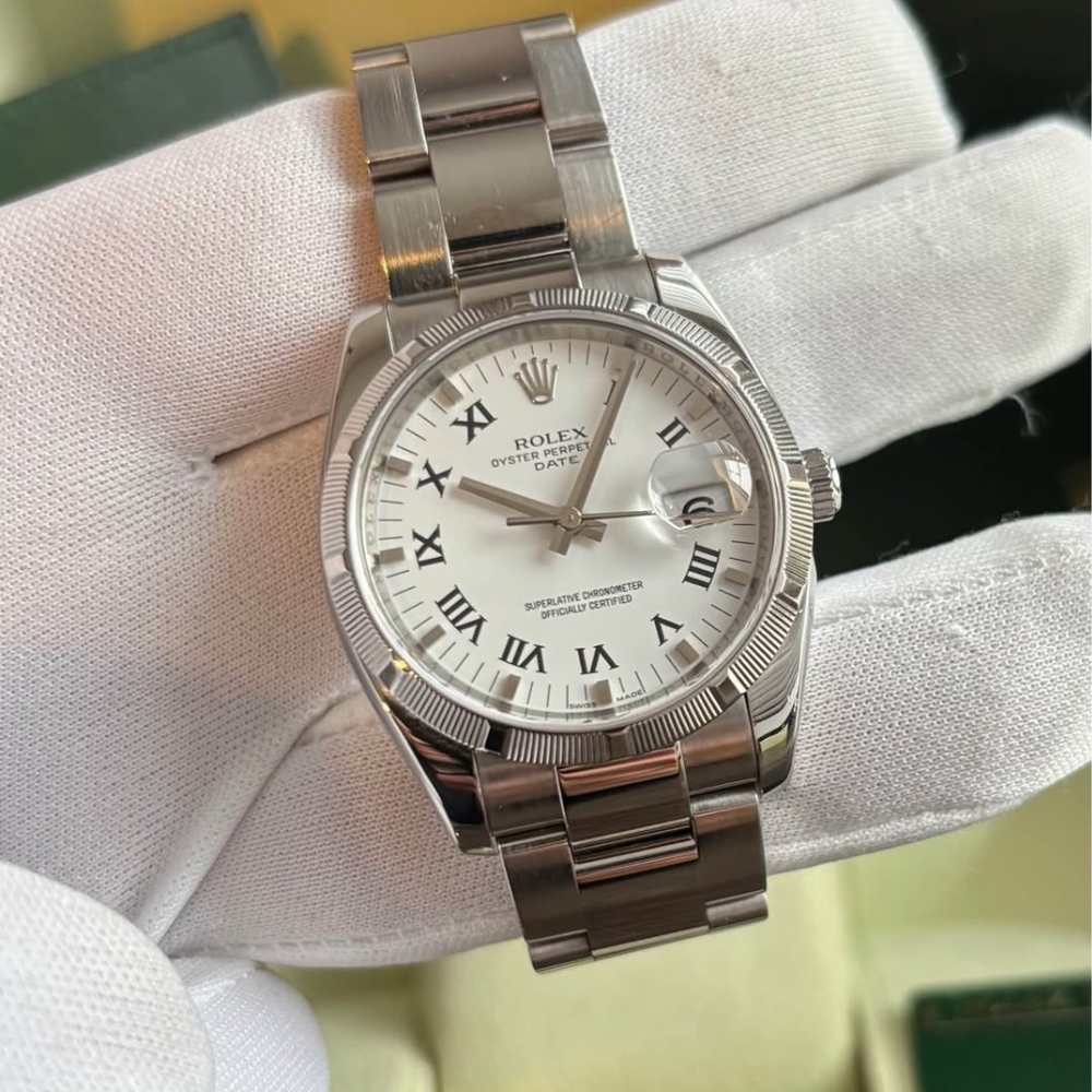 Rolex Silver Oyster Perpetual with Roman Numerals